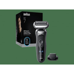 Afeitadora - Braun Afeitadora eléctrica Series 7 72-G1200S, 3 modos, 1 accesorio de precisión, 60 min autonomía, Afeitado en seco y en mojado, Gris