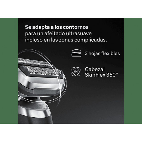 Afeitadora - Braun Afeitadora eléctrica Series 7 72-G1200S, 3 modos, 1 accesorio de precisión, 60 min autonomía, Afeitado en seco y en mojado, Gris