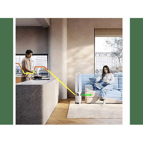 Purificador ventilador - Dyson Cool™ PC1, Filtro HEPA H13 y Carbón activo, Mando a distancia y Control por APP, Blanco