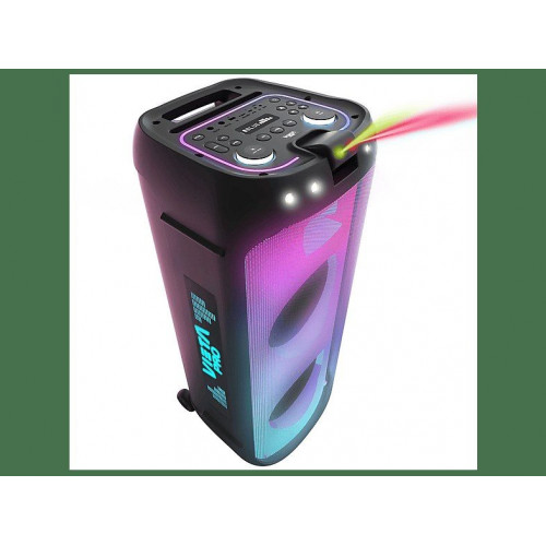 Altavoz de gran potencia - Vieta Pro Party 330, 120 W, Con batería, Autonomía 14h, Bluetooth, Luces, flashes y lásers sincronizados con música, Negro