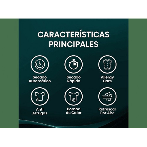 Secadora bomba de calor - Hisense DHQE900UWDC, 9 kg, 16 programas, Anti arrugas, Secado automático, Blanco