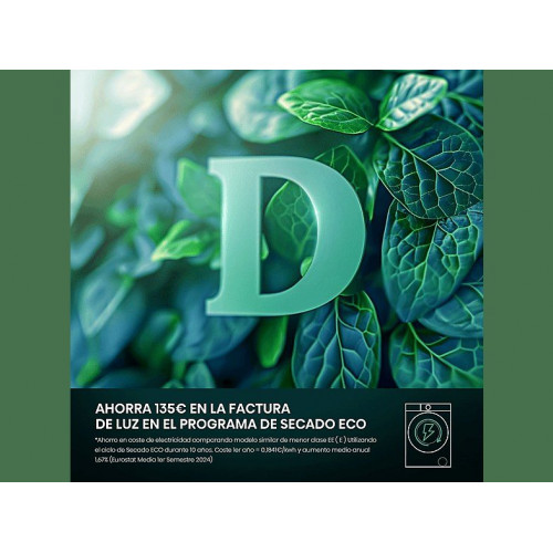 Secadora bomba de calor - Hisense DHQE900UWDC, 9 kg, 16 programas, Anti arrugas, Secado automático, Blanco