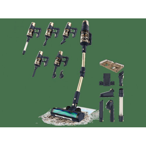 Aspirador escoba - Cecotec RX70 AquaPet Flex, 780 W, 100 min Autonomía, Cepillo HairLess XL, Sin bolsa, Negro/Dorado
