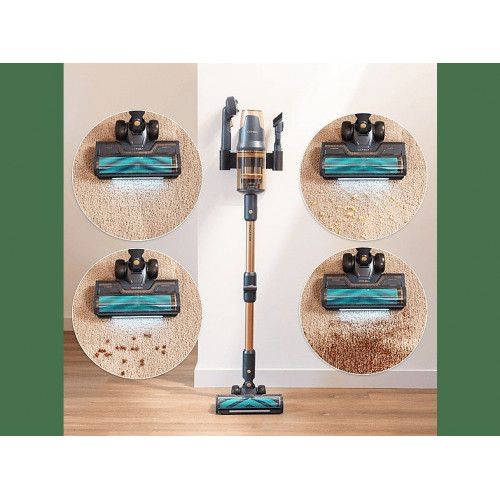 Aspirador escoba - Cecotec RX70 AquaPet Flex, 780 W, 100 min Autonomía, Cepillo HairLess XL, Sin bolsa, Negro/Dorado