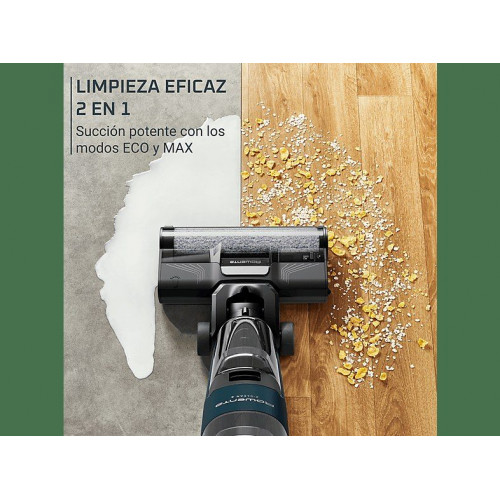 Fregona eléctrica - Rowenta X-Clean 2 GZ2251, Wet & dry, 35 min autonomía, Modos ECO/MAX, Ligera, 2 en 1, Aspira y friega, Autolimpieza, 120 W, Negro