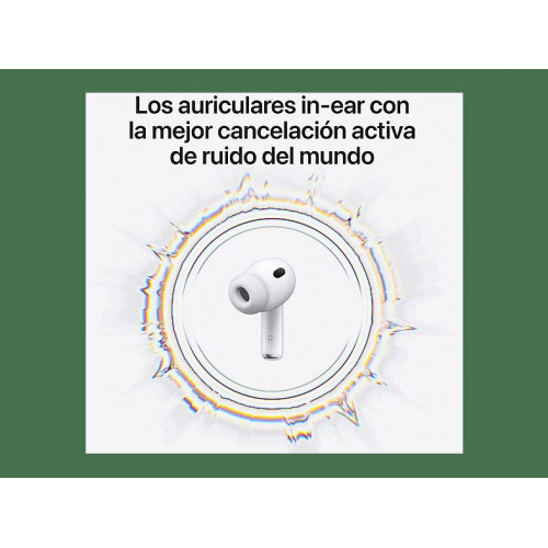 Apple AirPods Pro 3 (2025 3ª gen), Inalámbricos, Cancelación de ruido, Medición frecuencia cardíaca, Live Translation, Chip H2, USB-C, Blanco