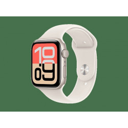 Apple Watch SE 3 (2025), GPS, 40 mm, Caja de aluminio Blanco estrella, Correa deportiva Blanco estrella, M/L, Calidad del sueño, Medición temperatura