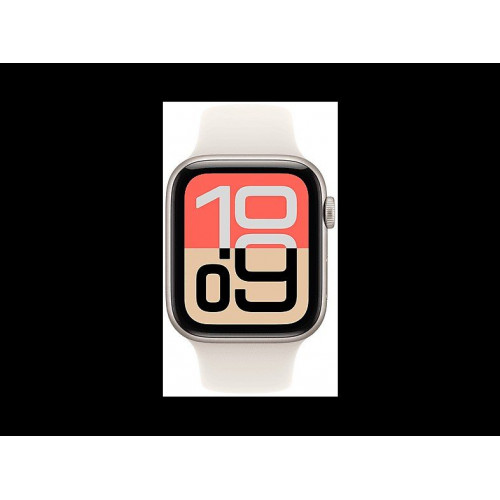 Apple Watch SE 3 (2025), GPS, 40 mm, Caja de aluminio Blanco estrella, Correa deportiva Blanco estrella, M/L, Calidad del sueño, Medición temperatura