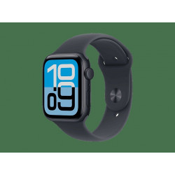 Apple Watch SE 3 (2025), GPS, 44 mm, Caja de aluminio Medianoche, Correa deportiva Medianoche, M/L, Calidad del sueño, Medición temperatura