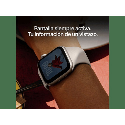 Apple Watch SE 3 (2025), GPS, 44 mm, Caja de aluminio Medianoche, Correa deportiva Medianoche, M/L, Calidad del sueño, Medición temperatura