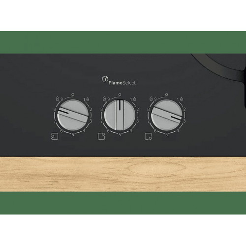 Placa de gas - Bosch PPC6A6I10, 3 zonas, Ancho 59 cm, Gas natural, Vidrio templado, Negro
