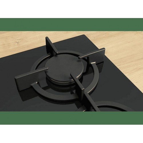 Placa de gas - Bosch PPC6A6I10, 3 zonas, Ancho 59 cm, Gas natural, Vidrio templado, Negro