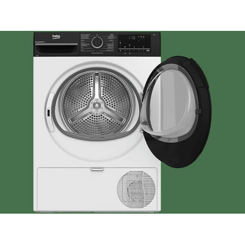 Secadora bomba de calor - Beko BM3T48249W, 8 kg, 15 Programas, Motor ProSmart Inverter, Pantalla digital, AquaWave, Blanco