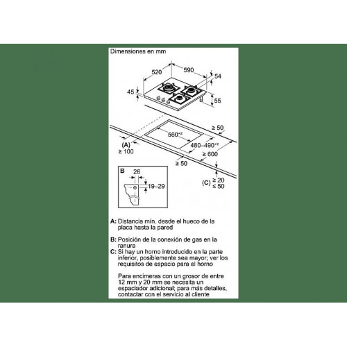 Placa de gas - Balay 3ETG663RN, 3 Zonas, 23 cm Diámetro Zona 1, Gas natural, 59 cm, Ancho, Hierro Fundido, Negro