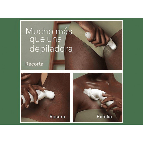 Depiladora - Braun Silk-épil  9-061, Depiladora de arranque, rasuradora y exfoliante, 3 cabezales y 1 peine extra, Piel suave duradera, Blanco y Plata