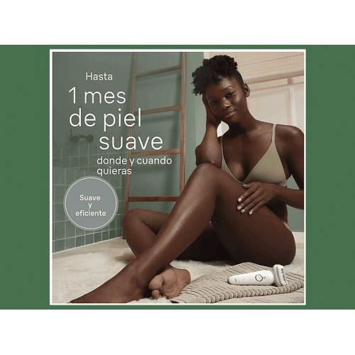 Depiladora - Braun Silk-épil  9-061, Depiladora de arranque, rasuradora y exfoliante, 3 cabezales y 1 peine extra, Piel suave duradera, Blanco y Plata