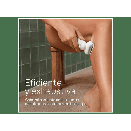 Depiladora - Braun Silk-épil  9-061, Depiladora de arranque, rasuradora y exfoliante, 3 cabezales y 1 peine extra, Piel suave duradera, Blanco y Plata