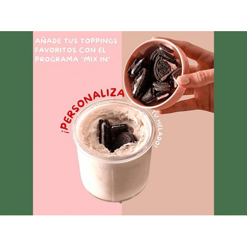 Heladera - Moulinex Dolci, 9 Programas de postres helados, 3 tarrinas de tritán, 1,4 L, 600W, Resultados cremosos, Autolimpieza, Blanco