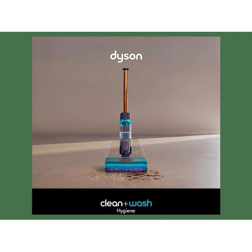 Fregona eléctrica - Dyson Clean+Wash Hygiene™, Recoge suciedad, Diseñada sin filtro, Sin malos olores, Higiénica, Azul de Prusia/Cobre
