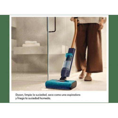 Fregona eléctrica - Dyson Clean+Wash Hygiene™, Recoge suciedad, Diseñada sin filtro, Sin malos olores, Higiénica, Azul de Prusia/Cobre