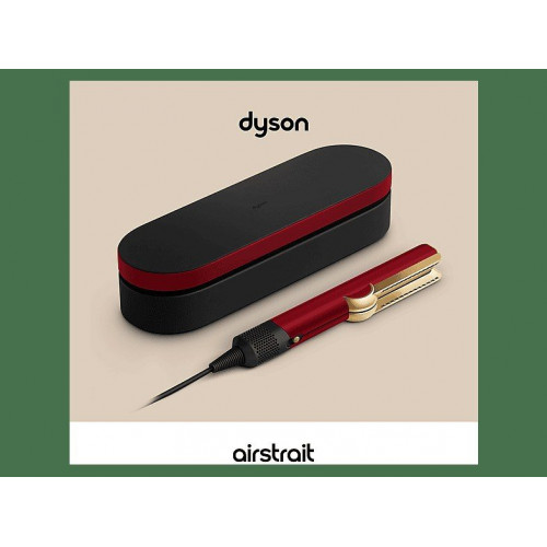 Plancha de pelo - Dyson Airstrait™, Alisado Mojado a Seco, 1600W, 3 Niveles temperatura, 3 Niveles potencia, Red Velvet/Gold