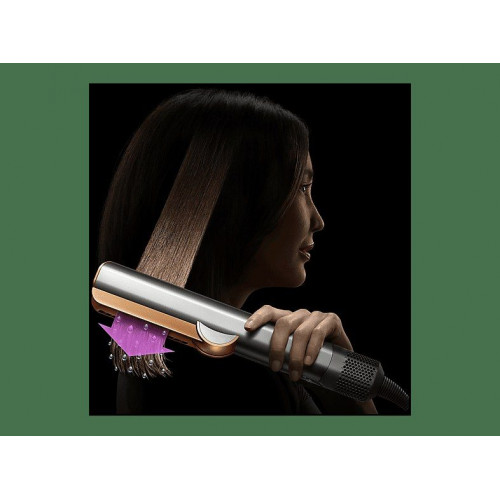 Plancha de pelo - Dyson Airstrait™, Alisado Mojado a Seco, 1600W, 3 Niveles temperatura, 3 Niveles potencia, Red Velvet/Gold