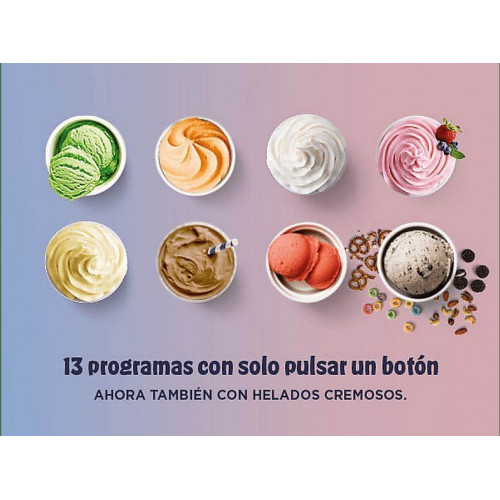 Heladera - Ninja CREAMi Scoop & Swirl NC701EU, 13 programas, 2 tarrinas 480 ml, 800 W, Gris Platino