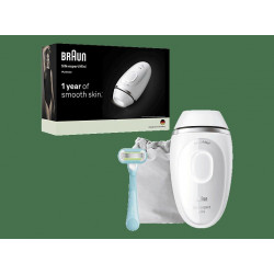 Depiladora IPL - Braun Luz pulsada Silk·expert Mini, PL1114, Depilación en casa, Sensor SkinProtect, Cabezal estándar