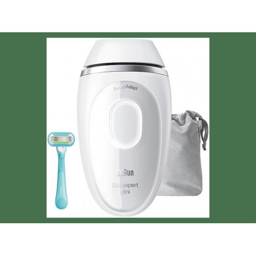 Depiladora IPL - Braun Luz pulsada Silk·expert Mini, PL1114, Depilación en casa, Sensor SkinProtect, Cabezal estándar