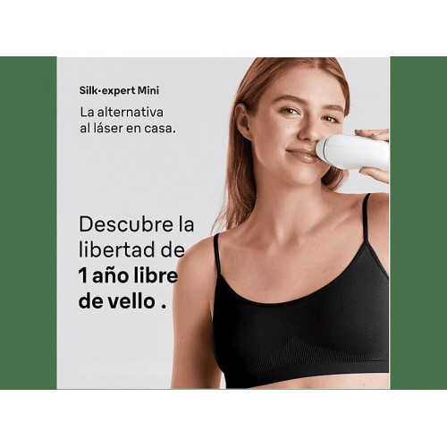 Depiladora IPL - Braun Luz pulsada Silk·expert Mini, PL1114, Depilación en casa, Sensor SkinProtect, Cabezal estándar