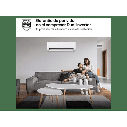 Aire acondicionado Split 1 x 1 - LG PLUSWF12Z.SET, 3010 fg/h, Wi-Fi, kW Manager, Gold Fin™ Blanco
