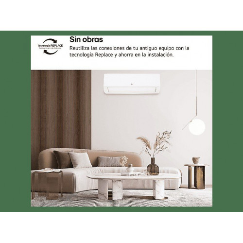 Aire acondicionado Split 1 x 1 - LG PLUSWF12Z.SET, 3010 fg/h, Wi-Fi, kW Manager, Gold Fin™ Blanco