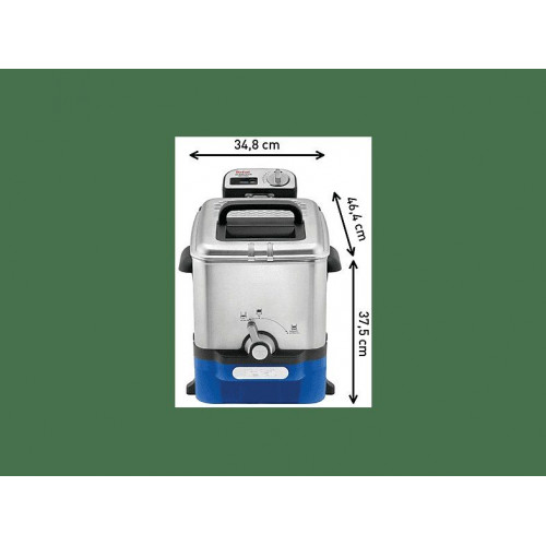 Freidora - Tefal FR8040, 2300 W, 3.5 l de aceite, 1.2 Kg de comida, Filtrado automático, Temporizador digital,  Negro, Acero inoxidable