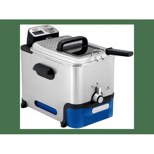 Freidora - Tefal FR8040, 2300 W, 3.5 l de aceite, 1.2 Kg de comida, Filtrado automático, Temporizador digital,  Negro, Acero inoxidable