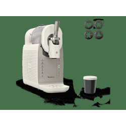 Heladera - Moulinex Freezi MJ803, Heladera 16 en 1, Helados y bebidas heladas al momento, 5 Programas automáticos, Silenciosa, 8 Raciones, Blanca