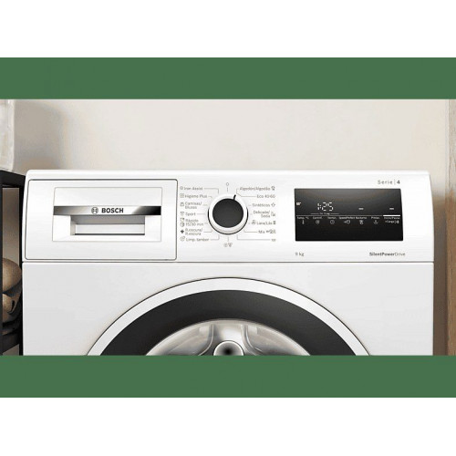 Lavadora carga frontal - Bosch WAN24290EP, 9 kg, 1200 rpm, 14 programas, Speed Perfect, Motor SilentPowerDrive, Higiene Plus,  Blanco