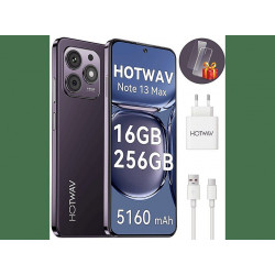 HOTWAV Note 13 Max, Morado, smartphone Android, smartphone sin contrato, móvil barato, teléfono móvil, 24 meses de garantía, Móvil Android, 256 GB, 16 GB RAM, 6,8 