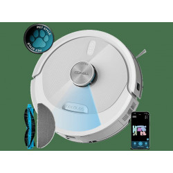 Robot aspirador - Cecotec Conga M60 Pearl, Navegación láser, 13000 Pa, hasta 200 min, App, Bluetooth y WiFi 2,4 GHz, depósito 350 ml/460 ml, Pearl