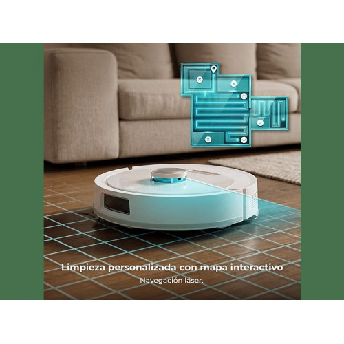 Robot aspirador - Cecotec Conga M60 Pearl, Navegación láser, 13000 Pa, hasta 200 min, App, Bluetooth y WiFi 2,4 GHz, depósito 350 ml/460 ml, Pearl