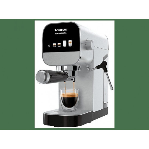 Cafetera espresso - TAURUS Euforia Digital, 20 bar, 1350 W, INOX/Negro