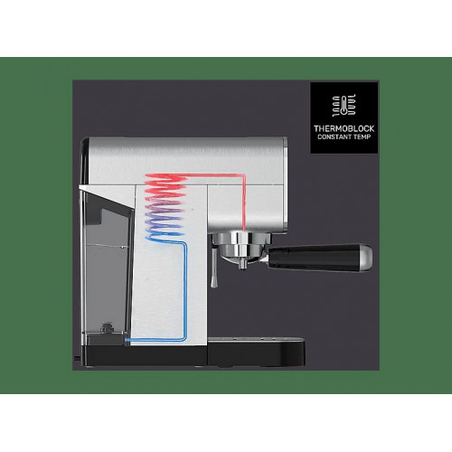 Cafetera espresso - TAURUS Euforia Digital, 20 bar, 1350 W, INOX/Negro