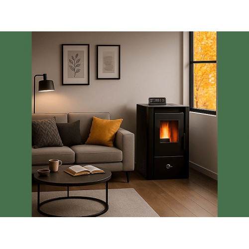Estufa de pellets - SANNOVER Anita 8,2, 8200 W , negro