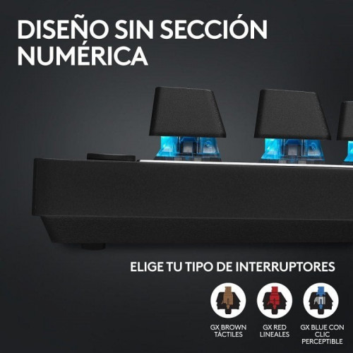 Logitech G Pro X TKL Lightspeed Teclado Inalámbrico Gaming Negro RGB LIGHTSYNC GX Brown