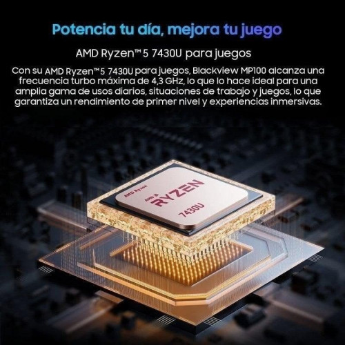 Blackview MP100 Mini PC AMD Ryzen 5 7430U/16GB RAM/512GB SSD AMD Radeon Graphics Gris