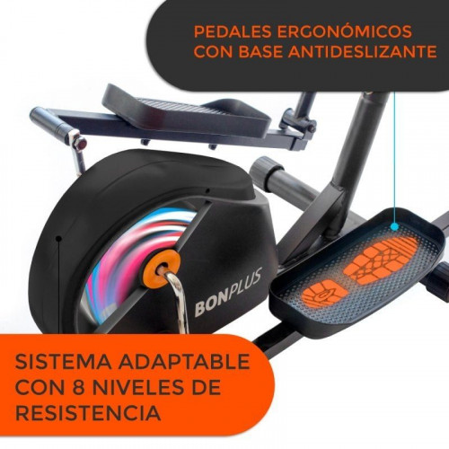 Bonplus Bicicleta Elíptica con 8 Niveles de Resistencias, Pulsómetro y Panel de Control LCD