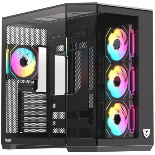 Nfortec Pulsar ARGB Semi Torre ATX  con Doble Cristal Templado 4 Ventiladores Backrouting Negra