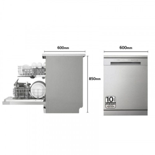 Lavavajillas LG DF142FV QuadWash Inoxidable 14 cubiertos WiFi 45 dB Clase D