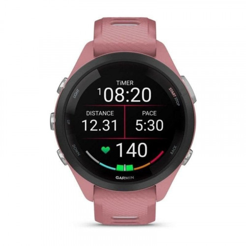 Garmin Forerunner 265S 42mm Bisel negro con carcasa en rosa y correa de silicona en rosa/gris
