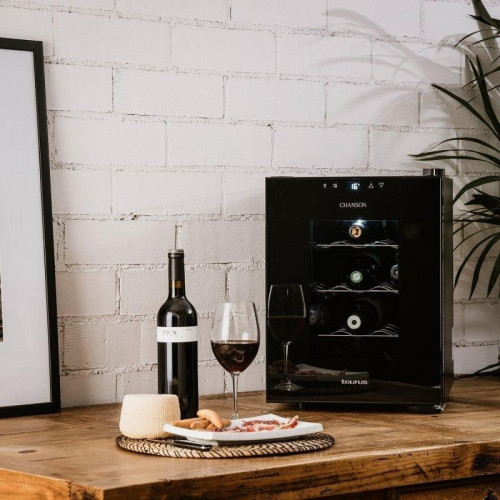 Vinoteca Taurus Chanson 12 botellas Termoeléctrica Control Digital Negro