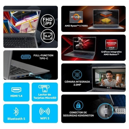 Portátil Alurin Flex Advance AMD Ryzen 5 7430 15.6